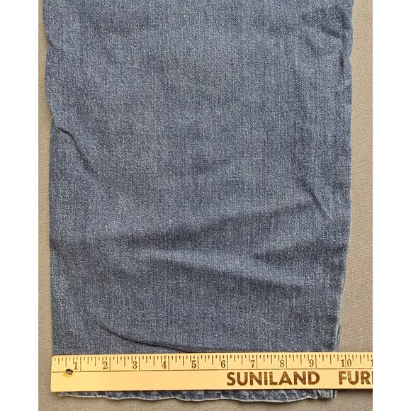 Gloria Vanderbilt VTG Y2K Bib Blue Denim Jeans Overalls Wide Leg Size Medium NEW - Picture 3 of 6